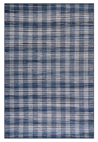 Denim Plaid Washable Rug
