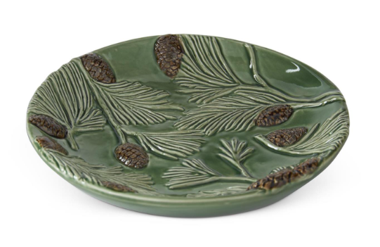 6.75 Inch Green Ceramic Pinecone Plate