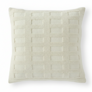 20 Inch Square Cream Knit Pillow
