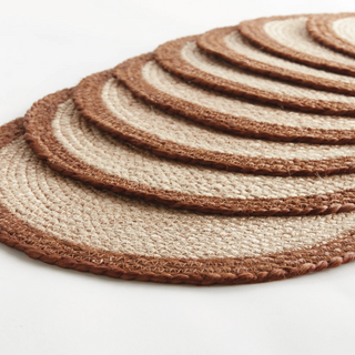 Jute Coil Round Placemat   Set of 8
