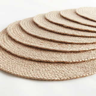 Jute Coil Round Placemat   Set of 8

