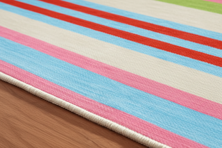Beach Stripe Multi Machine Washable Rug
