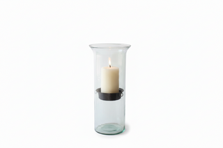 Original Glass Candle Cylinder w/ Rustic Insert   Large

