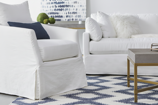 Faye Slipcover Swivel Club Chair
