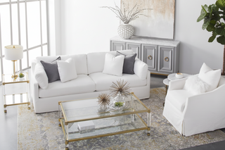 Faye Slipcover Swivel Club Chair
