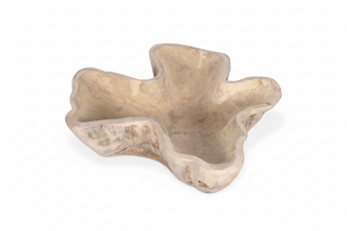 Organic Teak Wood Carved Bowl   24"W   Natural
