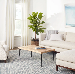 Melange Diamond Blue Handwoven Cotton Rug
