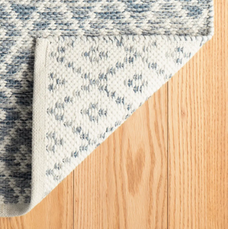 Melange Diamond Blue Handwoven Cotton Rug
