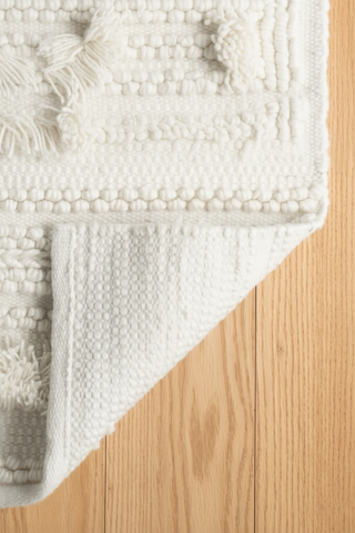 Zhara Stripe Handwoven Performance Rug   Ivory
