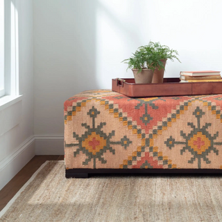 Gridwork Handwoven Jute Rug
