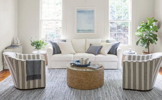 Denim Rag Ribbed Handwoven Cotton Rug
