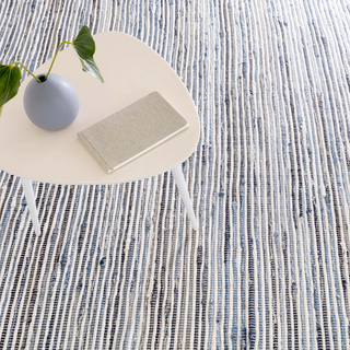 Denim Rag Ribbed Handwoven Cotton Rug
