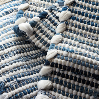 Denim Rag Ribbed Handwoven Cotton Rug
