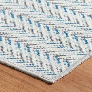 Lowell Blue Machine Washable Rug
