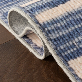 Ilae Coastal Striped Washable Rug

