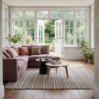 Brindle Stripe Hand Loom Knotted Wool Rug
