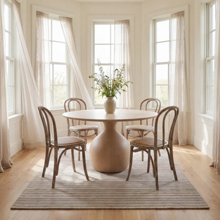 Brindle Stripe Hand Loom Knotted Wool Rug
