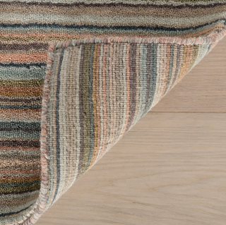 Brindle Stripe Hand Loom Knotted Wool Rug

