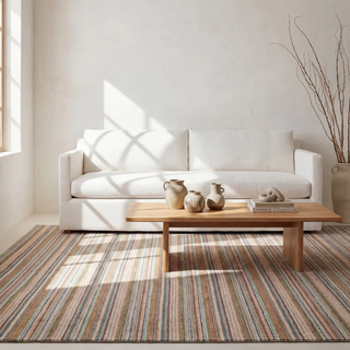 Brindle Stripe Hand Loom Knotted Wool Rug
