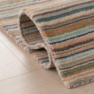 Brindle Stripe Hand Loom Knotted Wool Rug
