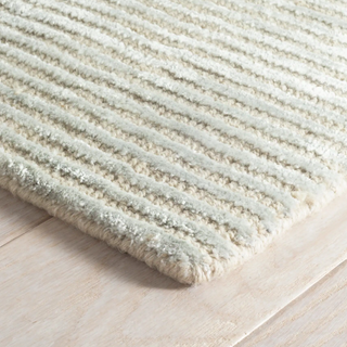 Cut Stripe Hand Knotted Viscosewool Rug
