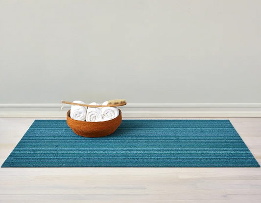 Turquoise Skinny Stripe 24x36 Floormat