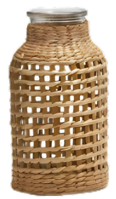 Hand-Woven Lattice Vase - Paper/Glass - Medium