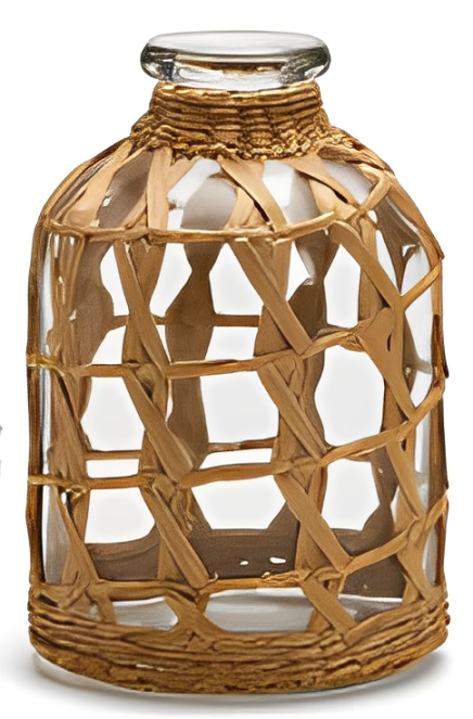 Hand-Woven Lattice Vase - Paper/Glass - Small