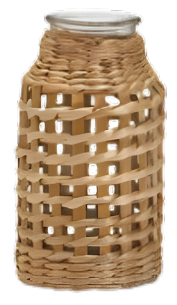 Hand-Woven Lattice Vase - Paper/Glass - Extra Small