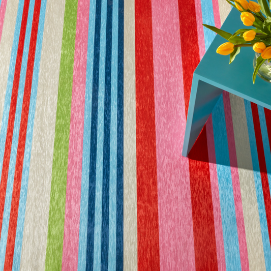 Beach Stripe Multi Machine Washable Rug 2.5x8