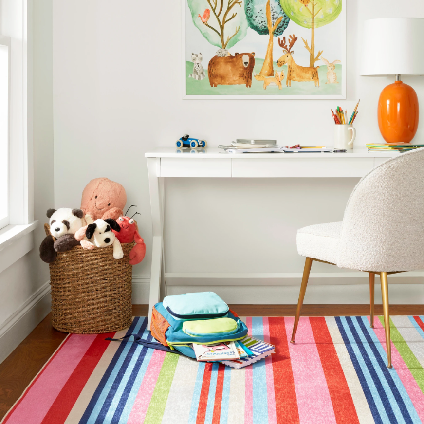 Beach Stripe Multi Machine Washable Rug 2.5x8