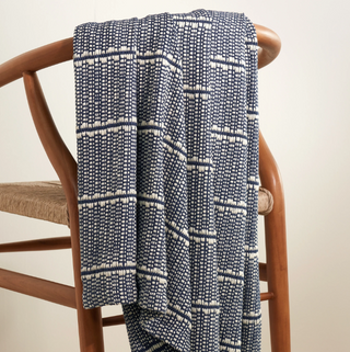 Archer Navy Woven Cotton Throw ***
