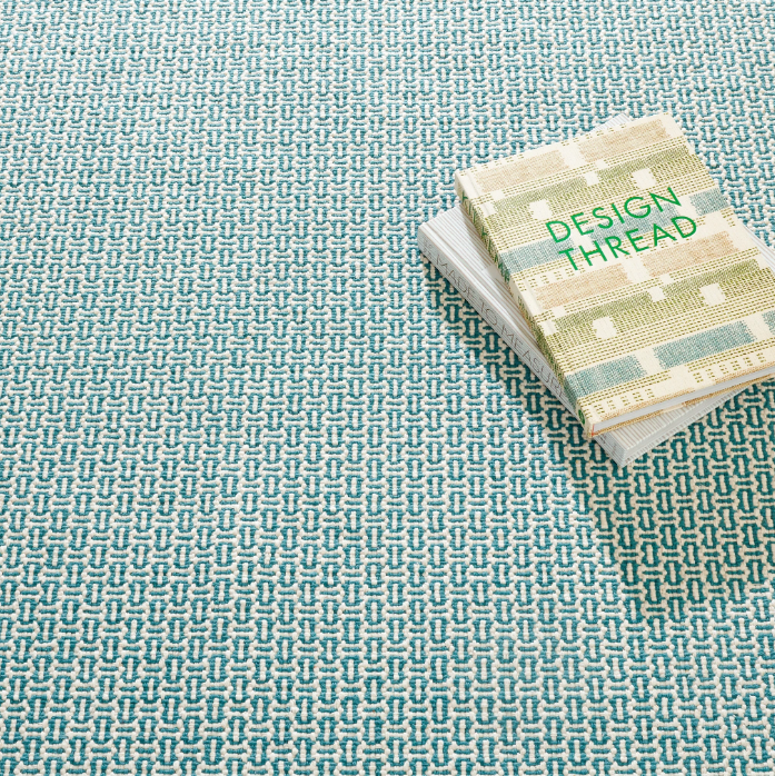 Miss Muffet Teal Handwoven Cotton Rug 2x3