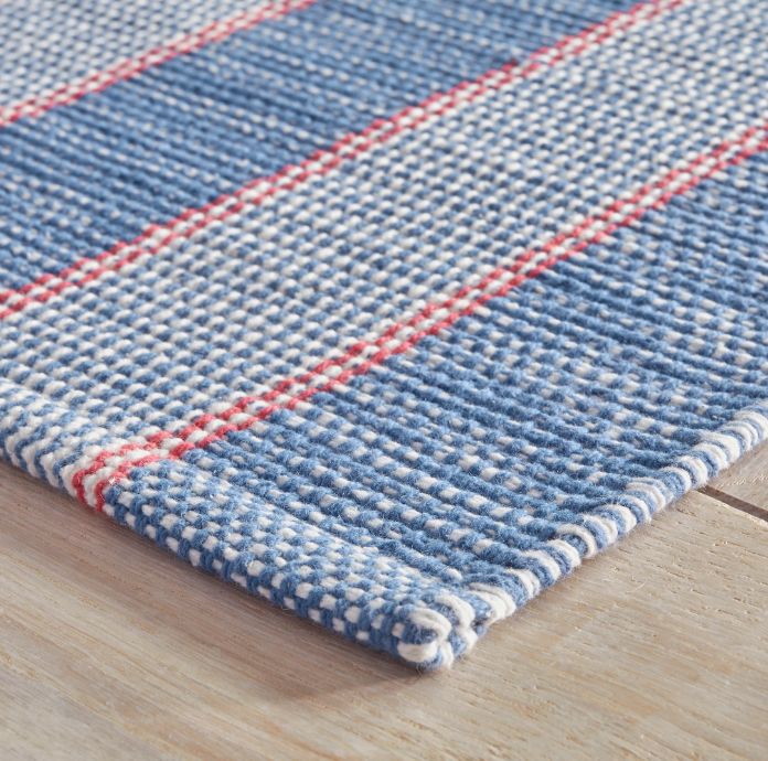 Hillsgrove Stripe Denim Handwoven Cotton Rug 2x3