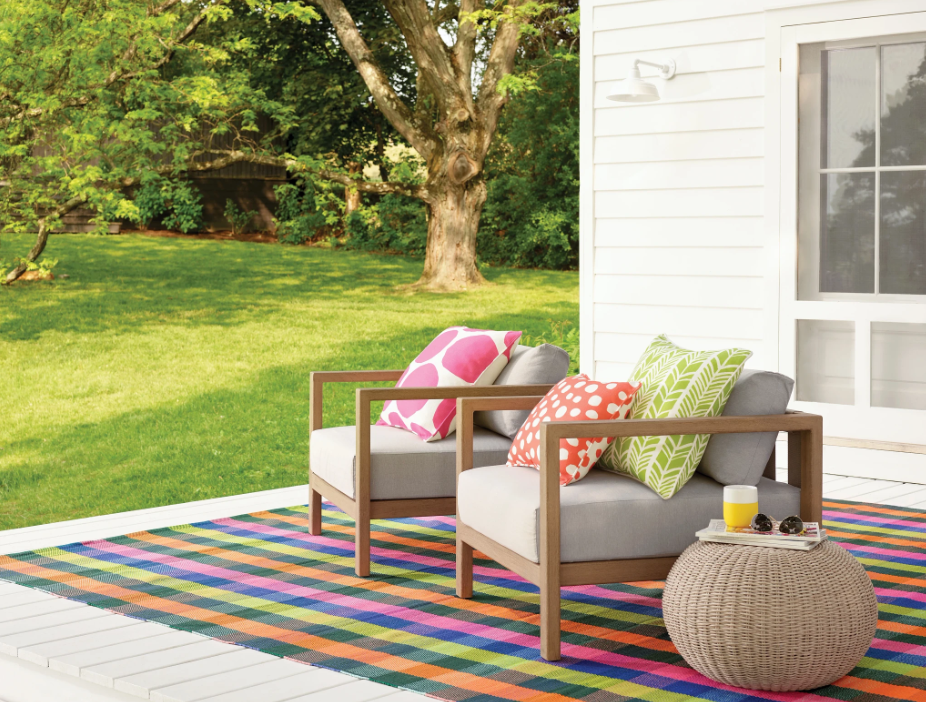 Happy Plaid Multi Indoor/Outdoor Rug 2x3