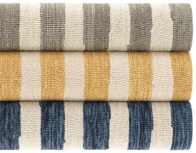 Silas Stripe Grey Hand Micro Hooked Wool Rug 2x3