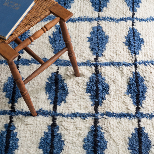 Noma Indigo Woven Wool Rug 2x3