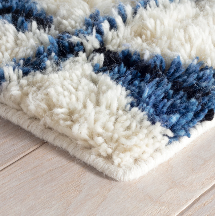 Noma Indigo Woven Wool Rug 2x3