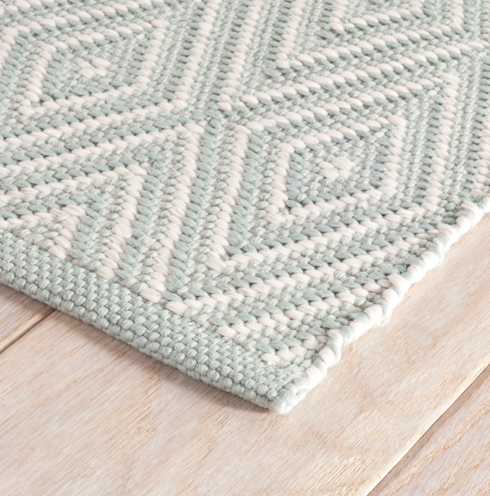 Diamond Light Blue/Ivory Indoor/Outdoor Rug 2x3