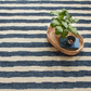 Silas Stripe Navy Hand Micro Hooked Wool Rug 2x3