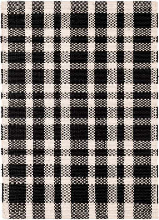 Tattersall Black Indoor/Outdoor Rug 2x3