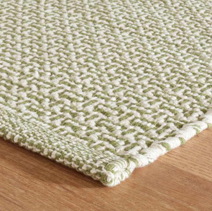 Miss Muffet Olive Handwoven Cotton Rug 2x3