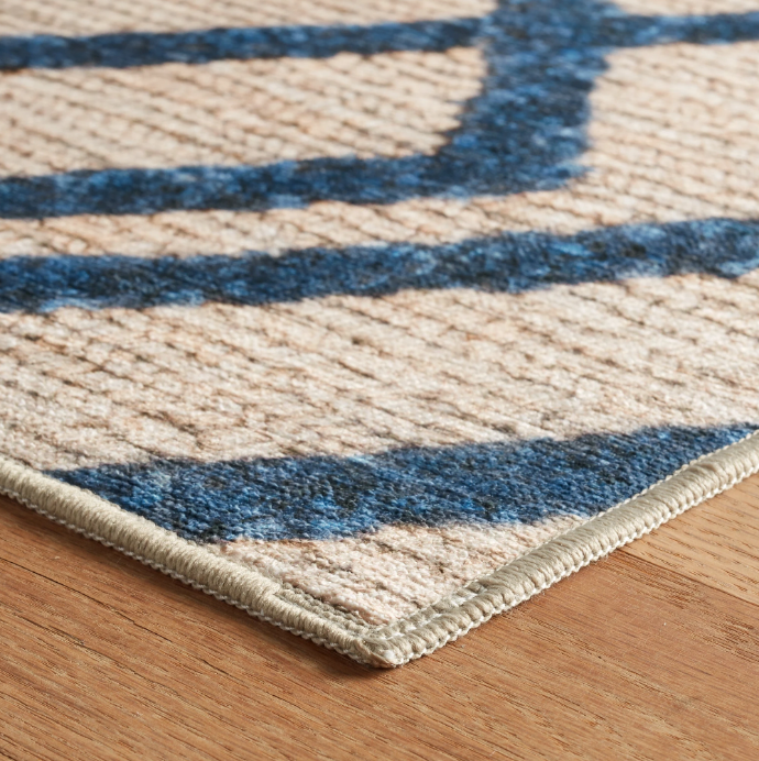 Marco Navy Machine Washable Rug 2.5x8