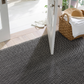 Herringbone Black Ivory Indoor/Outdoor Rug 2x3