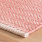 Herringbone Coral Woven Cotton Rug 2x3