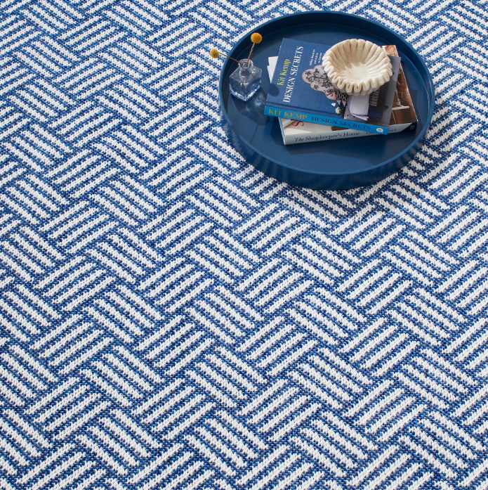 Crisscross Denim Indoor/Outdoor Rug 2x3