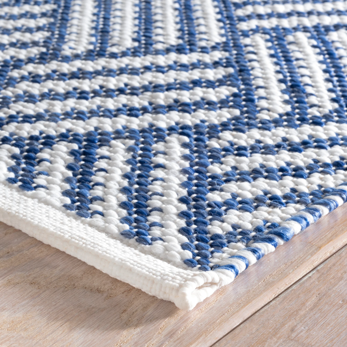 Crisscross Denim Indoor/Outdoor Rug 2x3