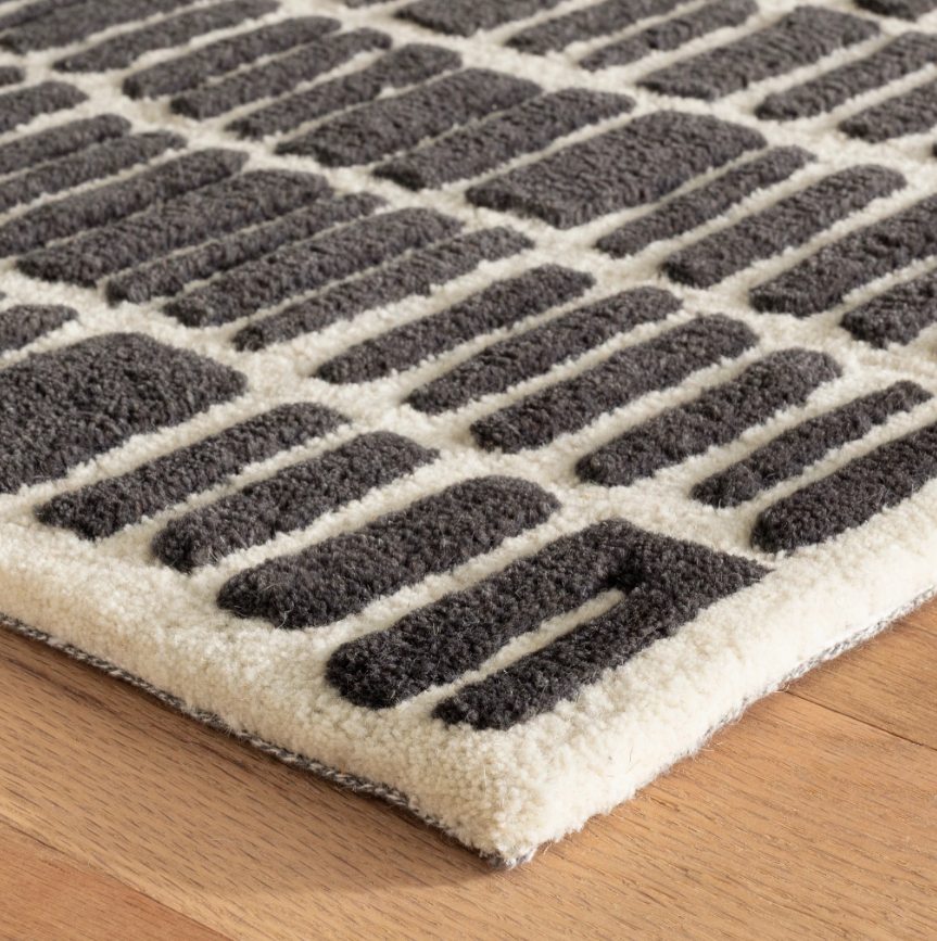 Roark Charcoal Hand Tufted Wool Rug 2x3