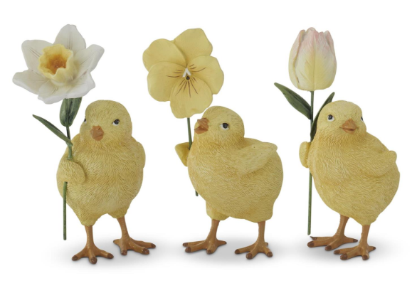 4.5 Inch Resin Chick w/Flower I