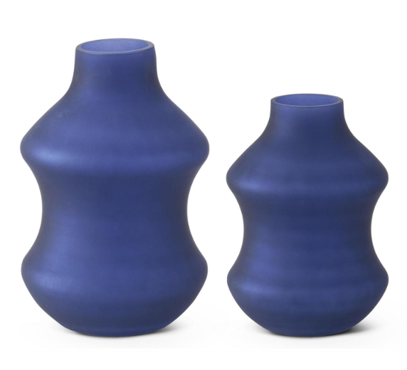 Frosted Blue Vase - Small
